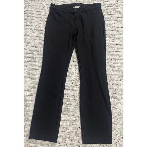 Garnet Hill Dress Pants Stretch Comfort Trousers Size 4 Black 32318 Straight Leg - Picture 1 of 11